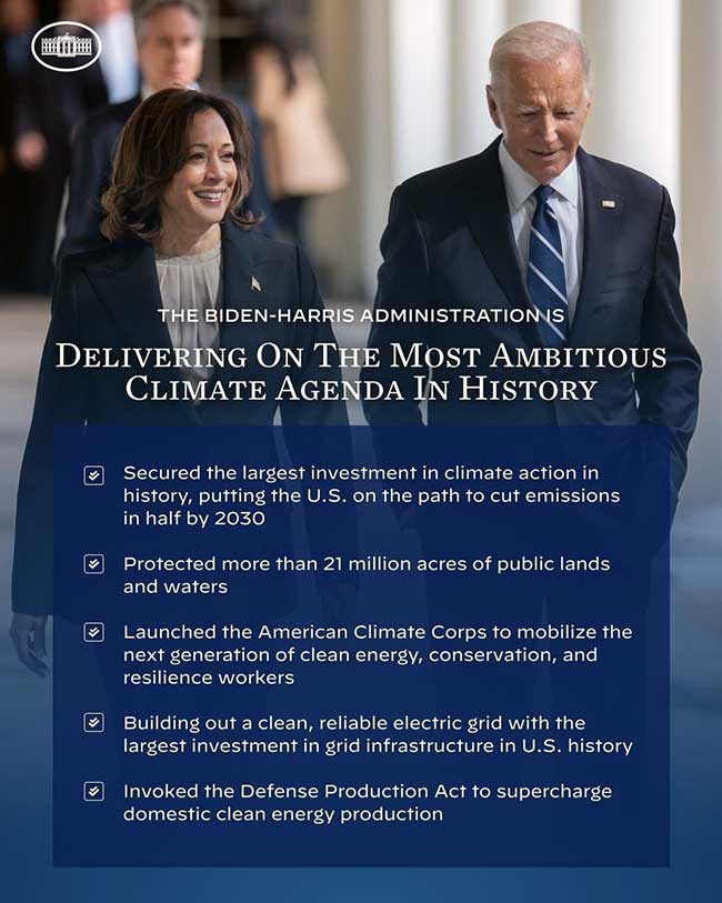 Environmental and Climate Change Achievements of the Biden-Harris Administration