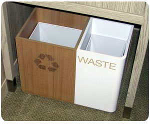 Green Hotel Guest Room Recycling Bin